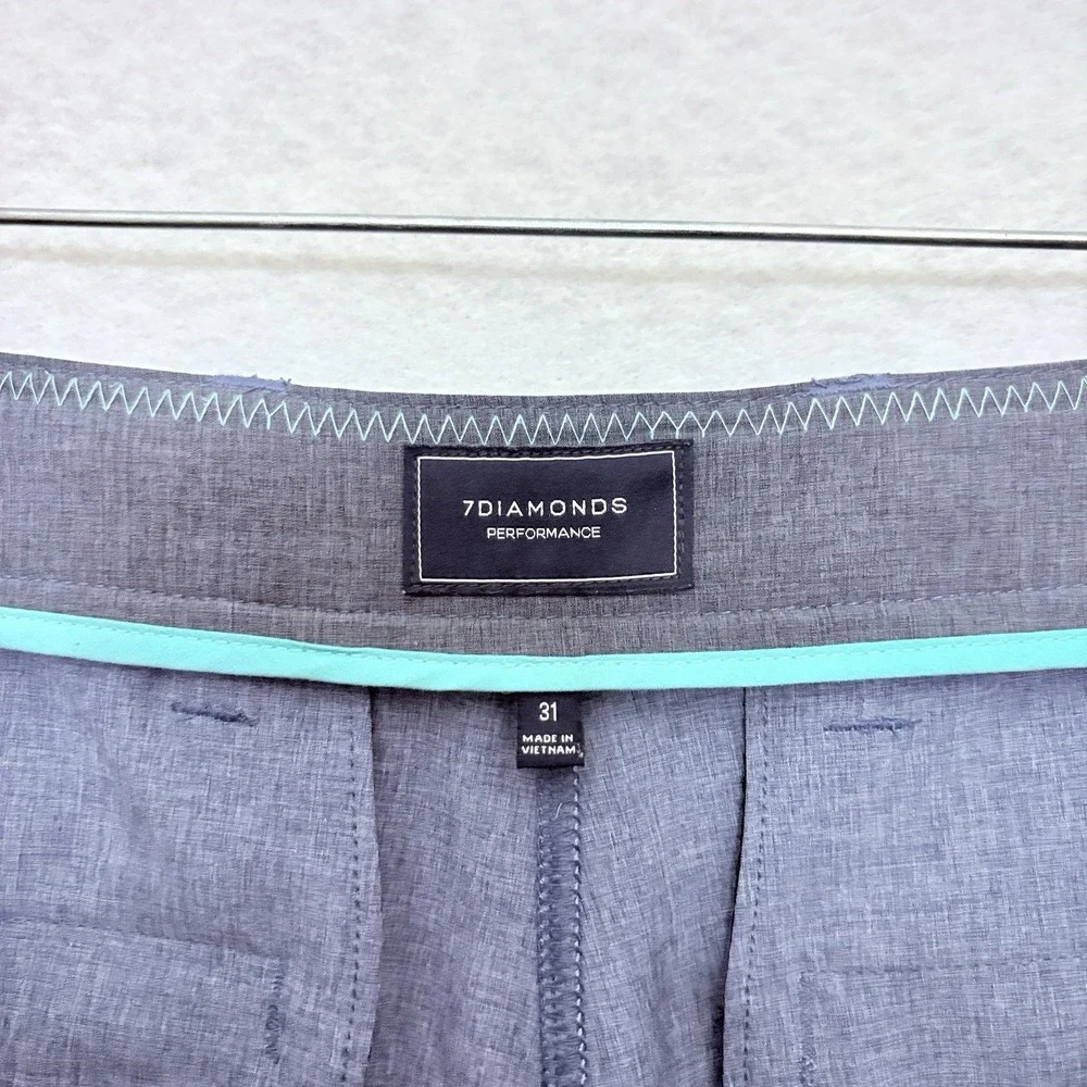 7 Daimonds Shorts Mens 31 Blue Hybrid Chino Performance Aeroplane Lightweight